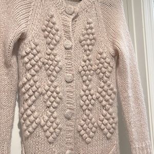 H&M knitted wool blended long cardigan in light blush